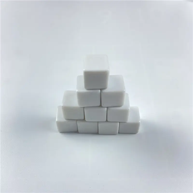 12/14/16/18/20mm 10pcs White Blank Dice Set Acrylic Vertical Angle D6 Blank RPG Dice Write DIY Carving Children Teaching Dice