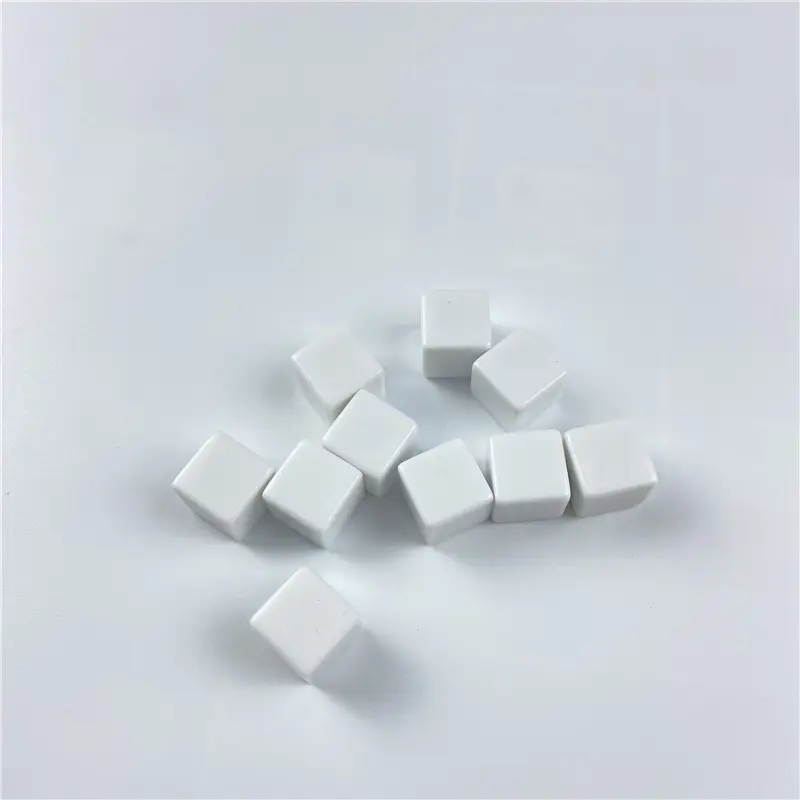 12/14/16/18/20mm 10pcs White Blank Dice Set Acrylic Vertical Angle D6 Blank RPG Dice Write DIY Carving Children Teaching Dice