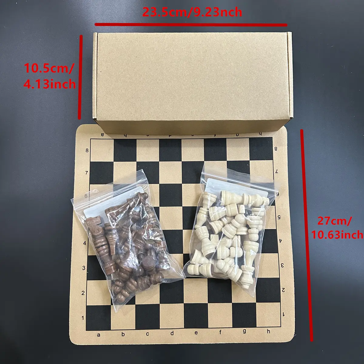 Wooden Chess Box Chess Piece Set 2.5-inch 32 Pieces Portable Tabletop Entertainment Puzzle Game