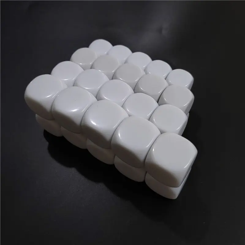 10pcs/ Set 12/14/16/18/20/22MM Smooth White Dice Can Be Used To Write Interest Teaching Blank DIY Dice