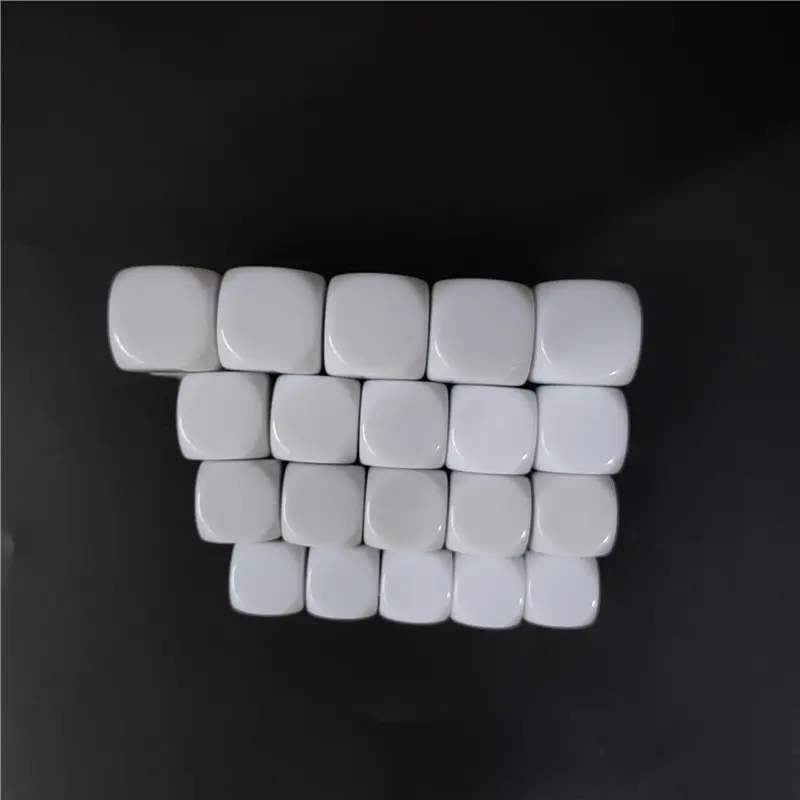 10pcs/ Set 12/14/16/18/20/22MM Smooth White Dice Can Be Used To Write Interest Teaching Blank DIY Dice