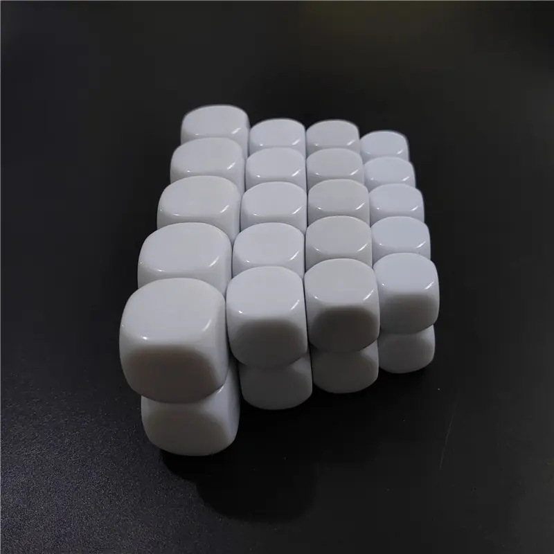 10pcs/ Set 12/14/16/18/20/22MM Smooth White Dice Can Be Used To Write Interest Teaching Blank DIY Dice