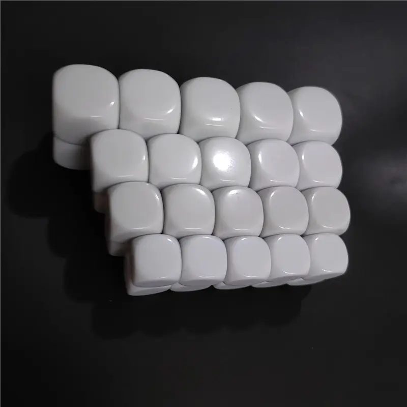 10pcs/ Set 12/14/16/18/20/22MM Smooth White Dice Can Be Used To Write Interest Teaching Blank DIY Dice