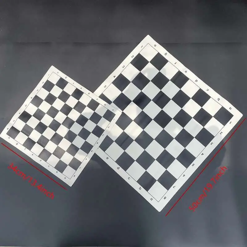 Chess black and white checkerboard 34/50cm Portable rollable soft PU game accessories Standard