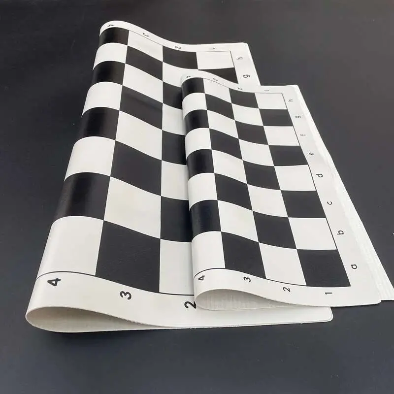 Chess black and white checkerboard 34/50cm Portable rollable soft PU game accessories Standard