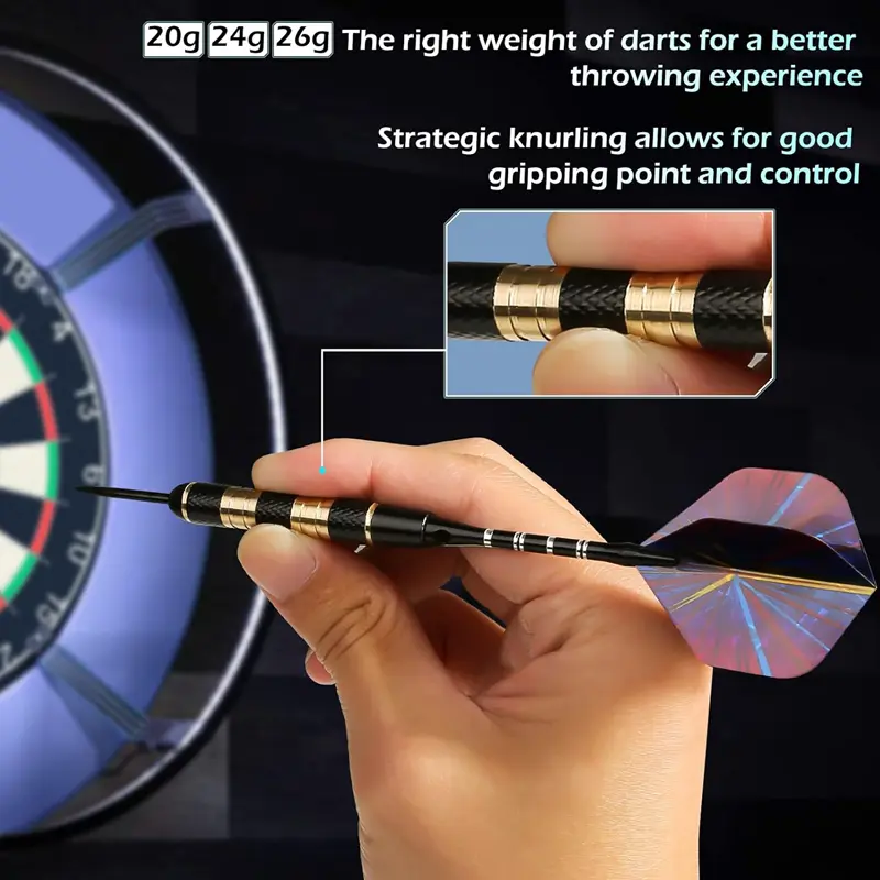 Brass darts barrel professional metal tip darts 12pcs, 20g and 24g and 26g steel tip darts set with sharpener tools
