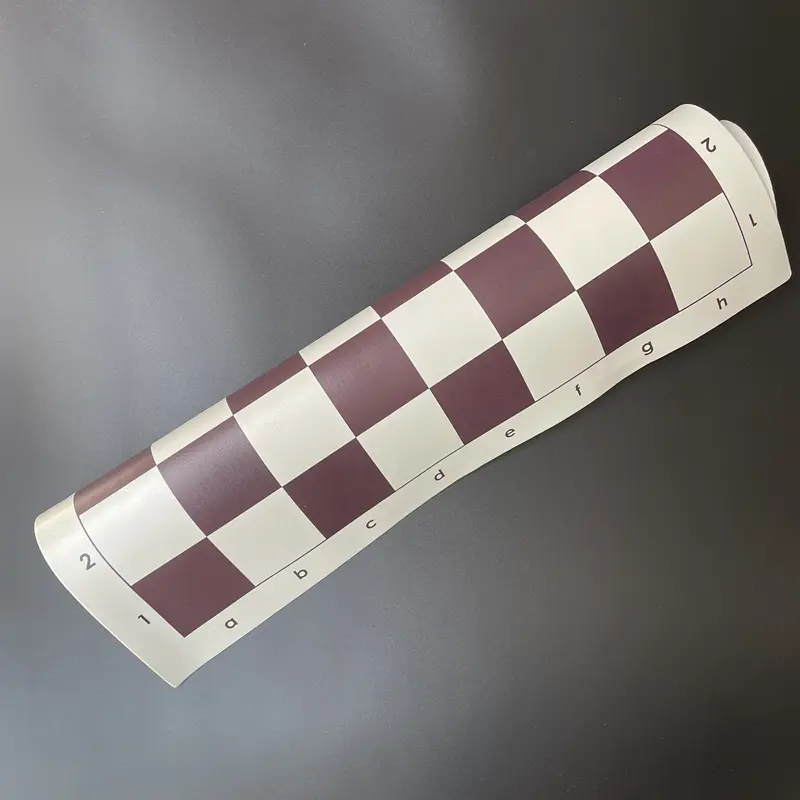 Large 50cm/19.7inch portable rollable soft chess brown board PU game accessories standard chessboard