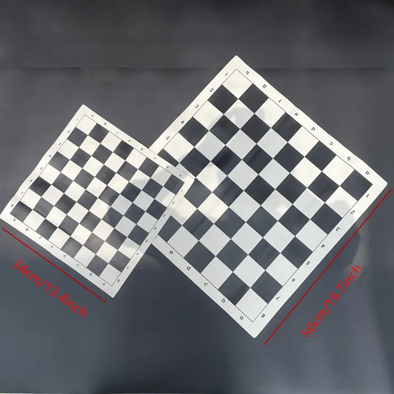 Chess black and white checkerboard 34/50cm Portable rollable soft PU game accessories Standard chessboard entertainment game
