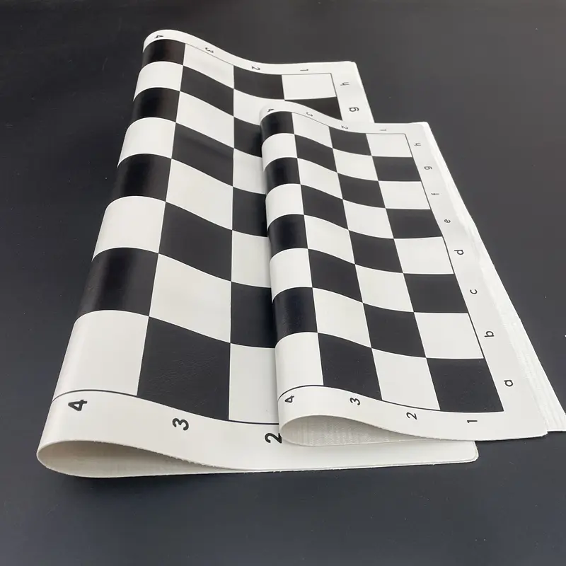 Chess black and white checkerboard 34/50cm Portable rollable soft PU game accessories Standard chessboard entertainment game