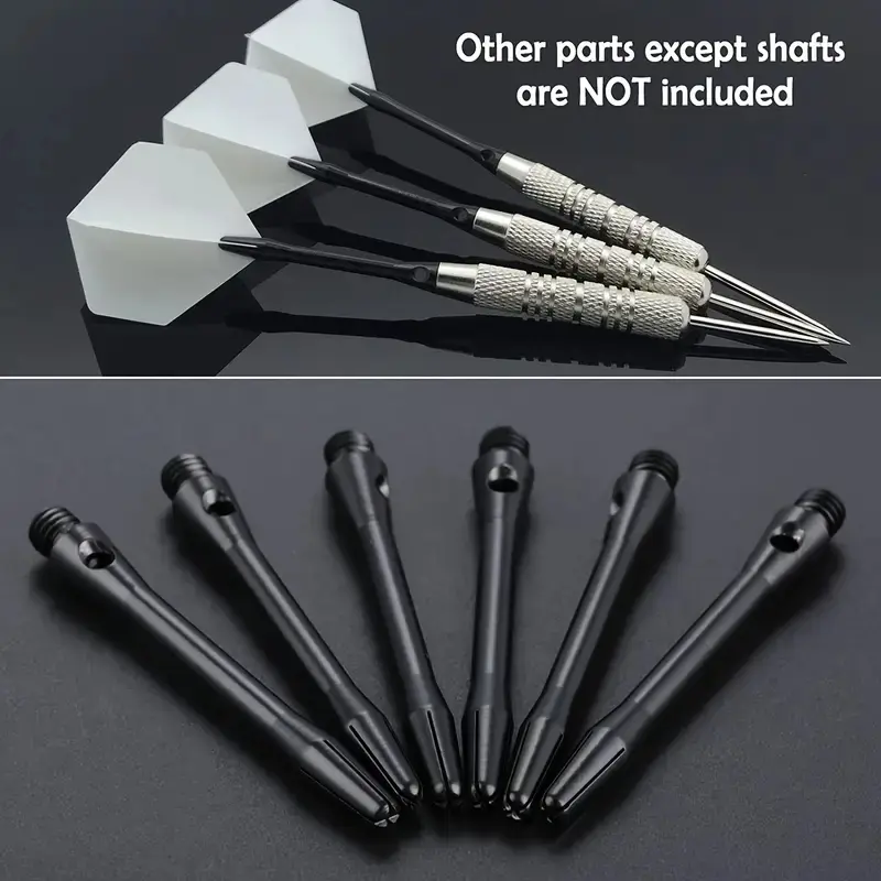 12pcs high quality aluminum dart shafts - stylish 2BA threads with solid color smooth surfaces for enhanced grip and durability
