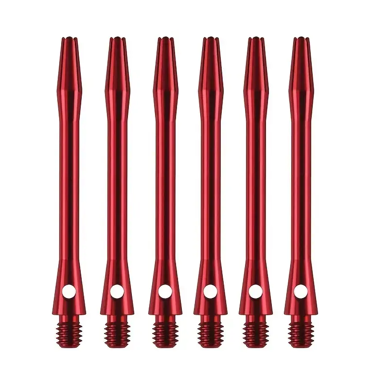 12pcs high quality aluminum dart shafts - stylish 2BA threads with solid color smooth surfaces for enhanced grip and durability