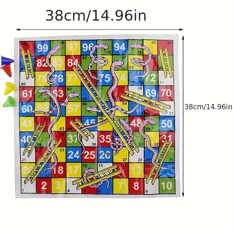 Snake Ladder Flight Chess 38cm/14.96inch Educational Children Toys Interesting Board Game Set Portable Flying Chess Board Game