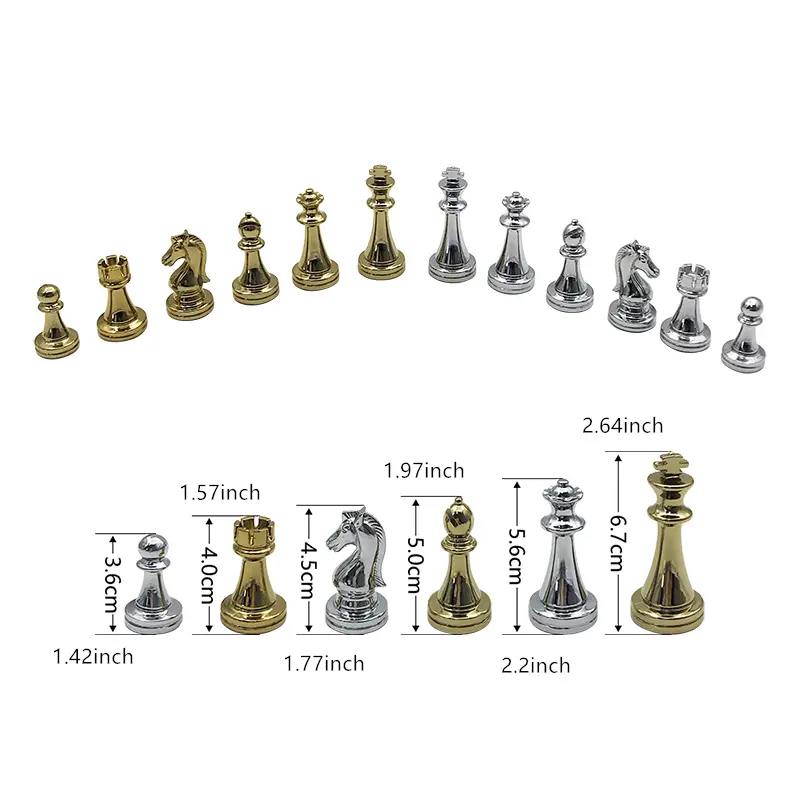 Deluxe Wooden checkerboard Set 30cm/11.81in Portable folding checkerboard with weight zinc alloy chess pieces Christmas gift