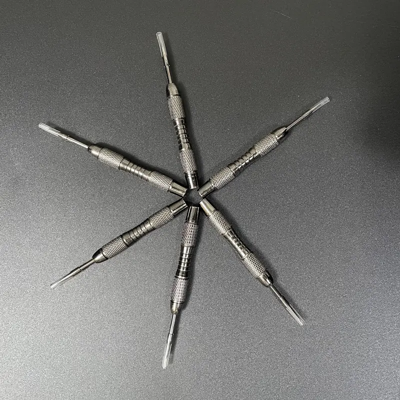 12 pcs dart needles 18g/0.63 oz exquisite carved pattern iron material electroplating process dart accessories steel tip