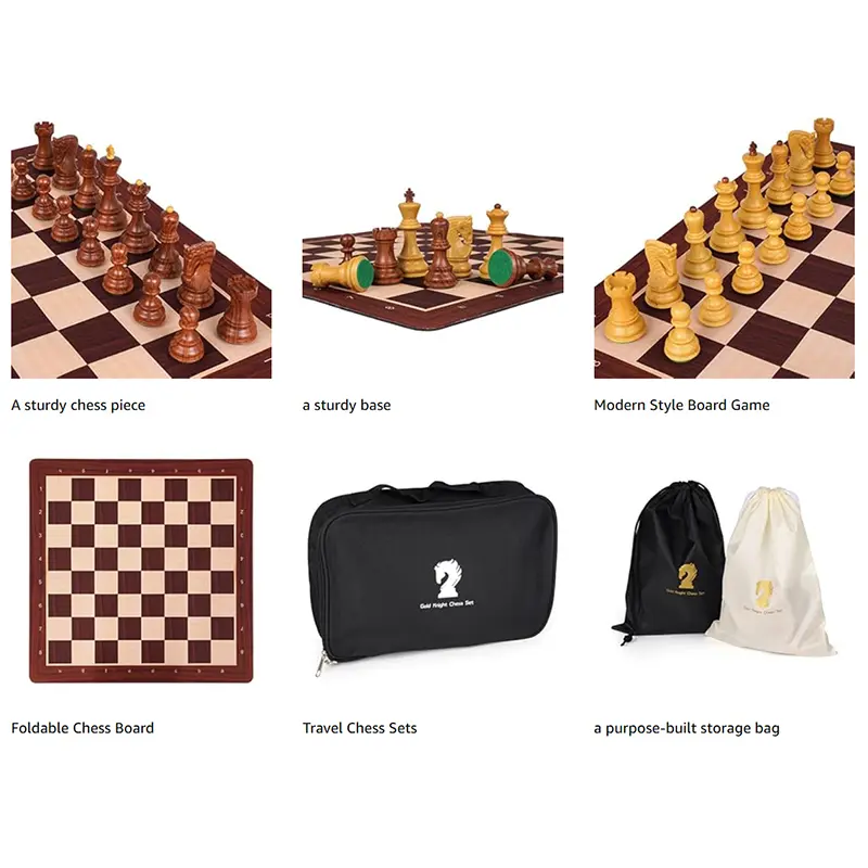 International Chess Set 51cm/20inch Foldable Silicone Chessboard, New Large King Size 9.6cm/3.8inch Heavy Chess Game Set