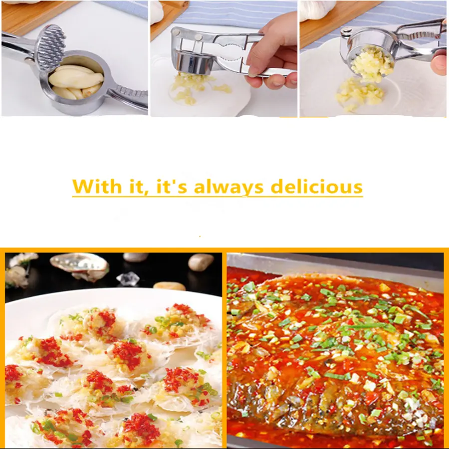 Garlic Press Crusher Mincer Kitchen Stainless Steel Garlic Smasher Squeezer Manual Press Grinding Tool Kitchen Accessories