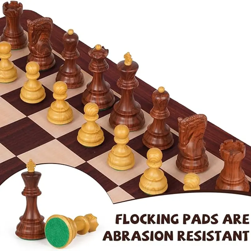International Chess Set 51cm/20inch Foldable Silicone Chessboard, New Large King Size 9.6cm/3.8inch Heavy Chess Game Set