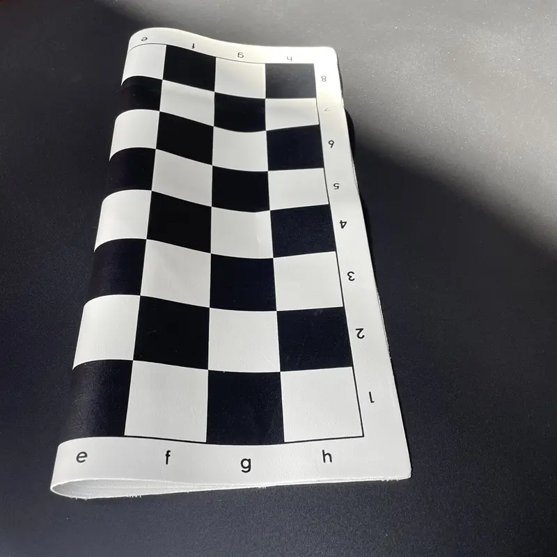 Portable rollable soft chess black and white grid board 34cm/13.4inch PU game accessory standard board