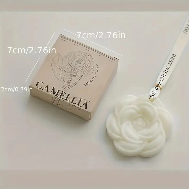 Camellia fragrance Beautiful White Flower Hanging Air Freshener Perfume Lasting Solid Fragrance Aromatherapy Wax Piece Wedding