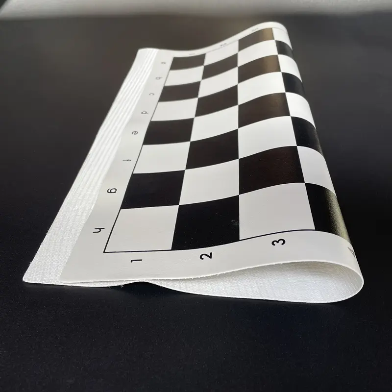 Portable rollable soft chess black and white grid board 34cm/13.4inch PU game accessory standard board