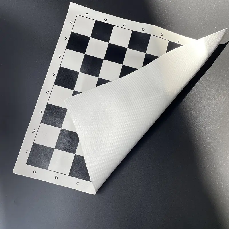 Portable rollable soft chess black and white grid board 34cm/13.4inch PU game accessory standard board