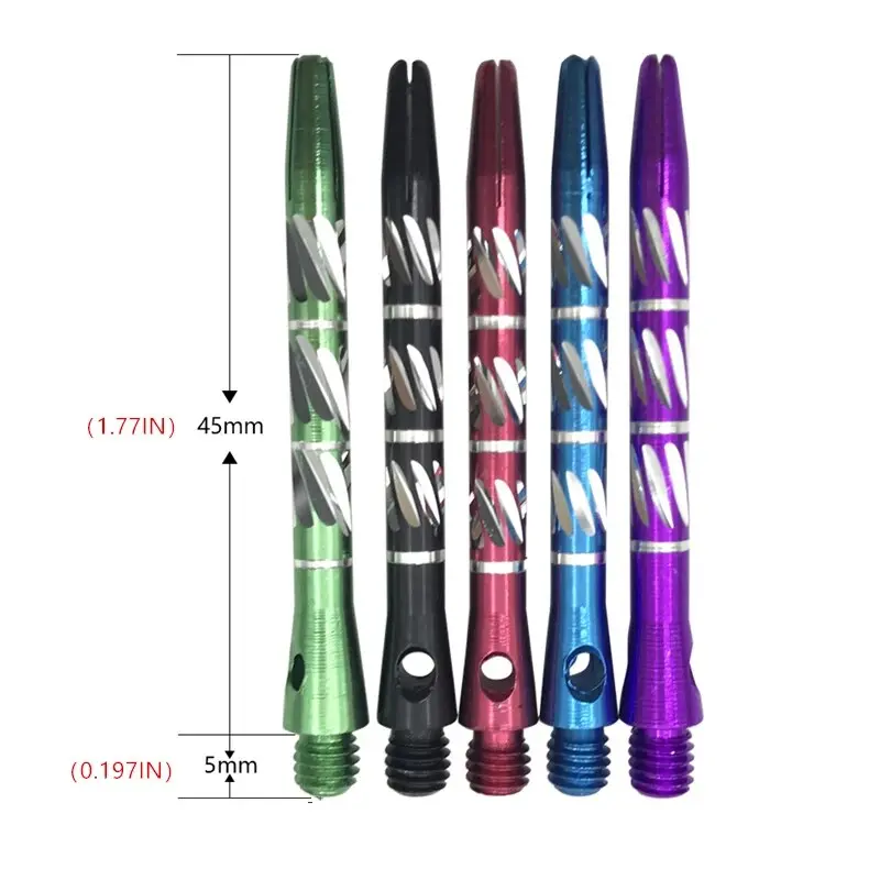 3pcs/set Colored Engraved Dart Rod 50mm/1.97in Aluminum Alloy Material 5-color Dart Rod Accessories Throwing Dart Entertainment