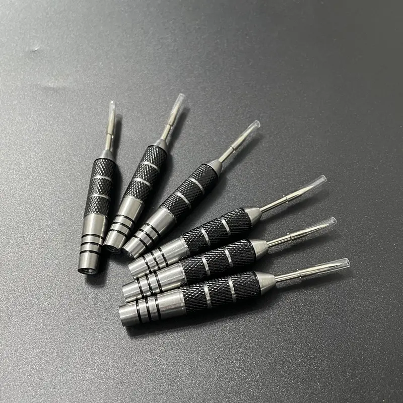 12 pcs dart needles 20g/0.7oz black and red striped stainless steel material sports and entertainment dart accessories steel tip