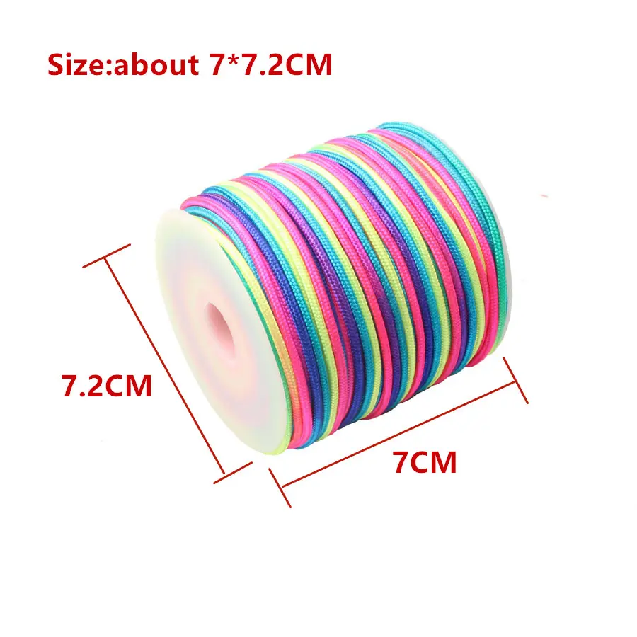 CAMPINGSKY Paracord Rainbow 2mm Nylon 1 Strand Core Outdoor Camping Rope Parachute Cord Lanyard Tent  Corda