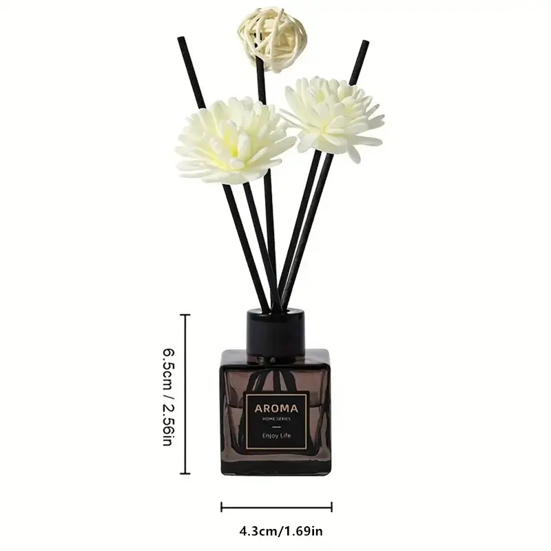 New Grey small square bottle fireless aromatherapy essential oil for a calming bedroom & living room atmosphere