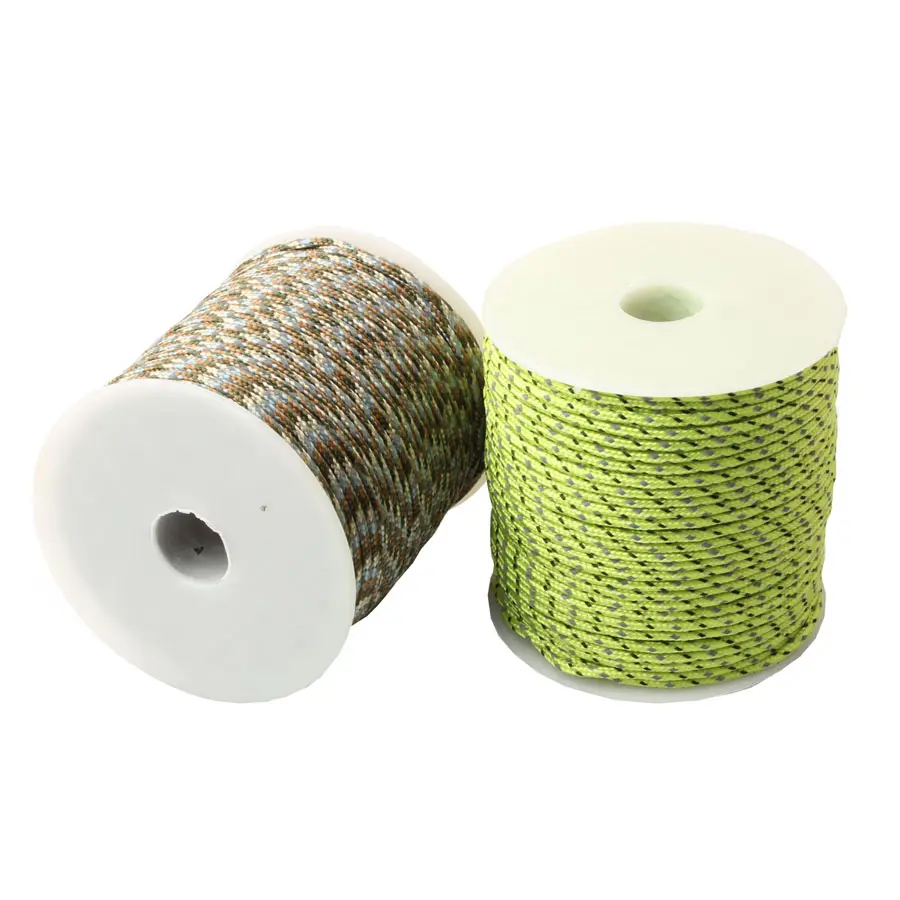 CAMPINGSKY Reflective Paracord 2mm 3 Strand Core Outdoor Camping Rope Parachute Cord Lanyard Tent Multifunction Corda