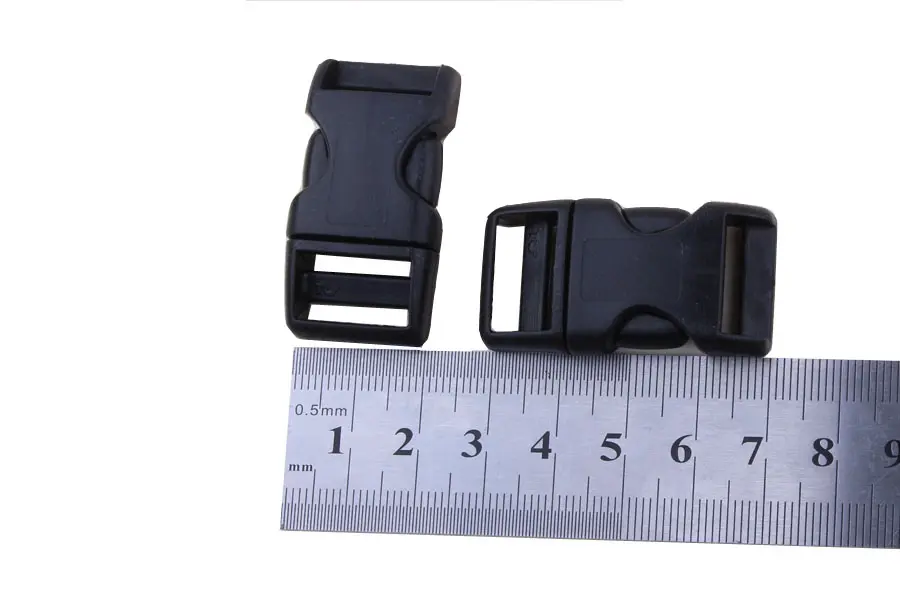 100pcs/lot 15mm Webbing Bag Buckles Plastic Buckles Thicken Curved Side Release Buckles Paracord Buckles,46*20mm/pc