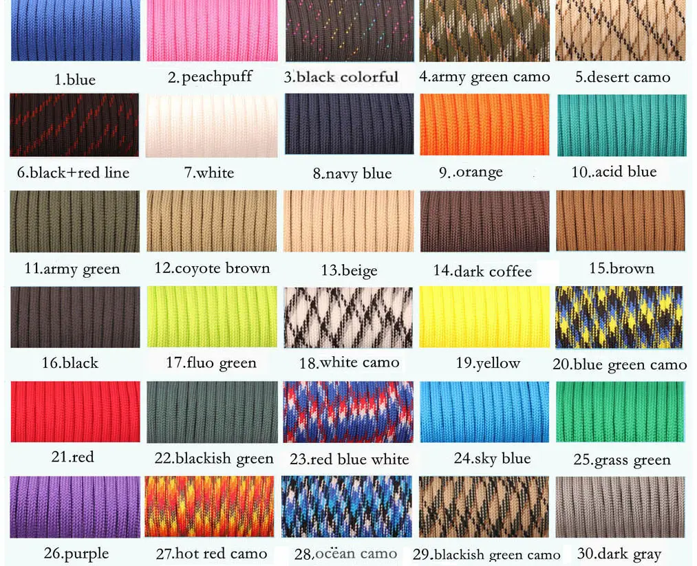 CAMPINGSKY Paracord 550 4mm Parachute Cord for Camping Survival  paracord rope
