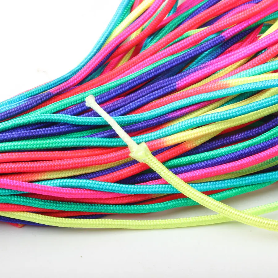 CAMPINGSKY Paracord Rainbow 2mm Nylon 1 Strand Core Outdoor Tool Camping Rope Parachute Cord camping equipment