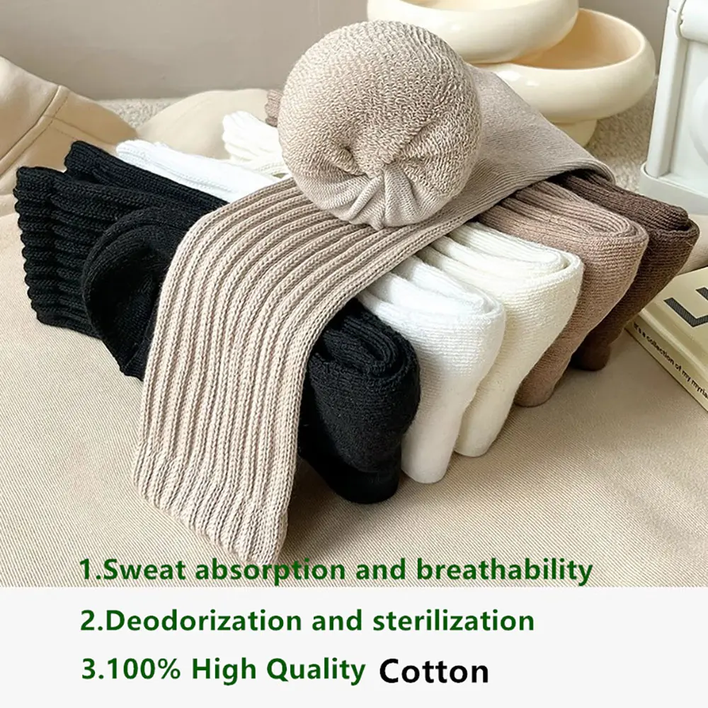 Campingsky Women's Crew Socks, Slouch Socks high quality, Slouchy Socks, woman socks cotton,  slouchy socks woman white