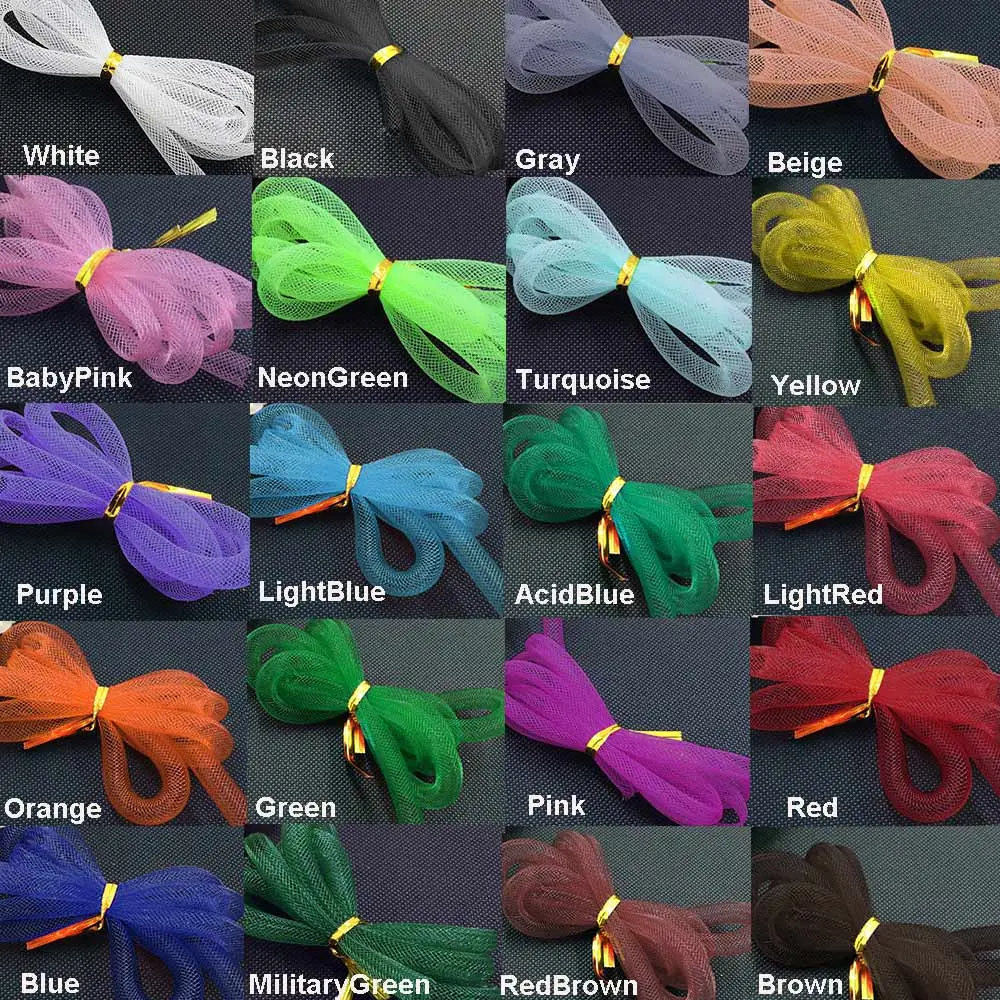 10Yards Mesh Tubes Ribbon Tubular Crin DIY Hairwear Dirty Braid Jewelry Making Party Decor Handmade Craft Supplies Colorful