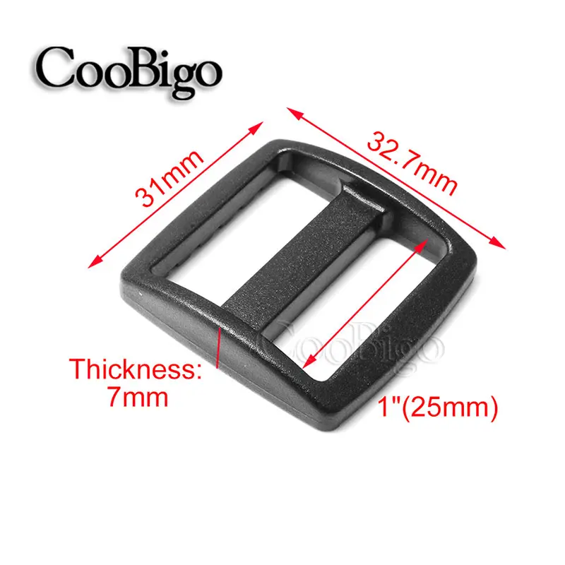 5pcs Colorful Slider Tri-Glide Ladder Lock Buckle Adjuster for Outdoor Camping Straps Backpacks Webbing Accessories Plastic 25mm