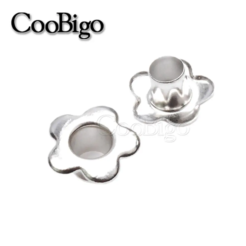 100pcs Metal Eyelet Floral Eyelets for Outdoor Clothes Hiking Shoes Tactical Belt Camping Tent Awning Cover Shelter Accessories