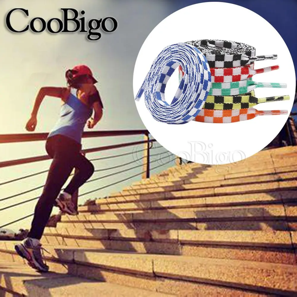 1 Pair Grid Shoe Lace Shoelaces for Canvas Sneakers Lacing Accessories  Checkered Printing 1.2m