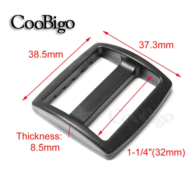 10pcs Plastic Backpack Strap Buckles Tri-Glide Adjuster Ladder Lock Slider for Backpack Strap Belt Webbing Dog Collar Parts