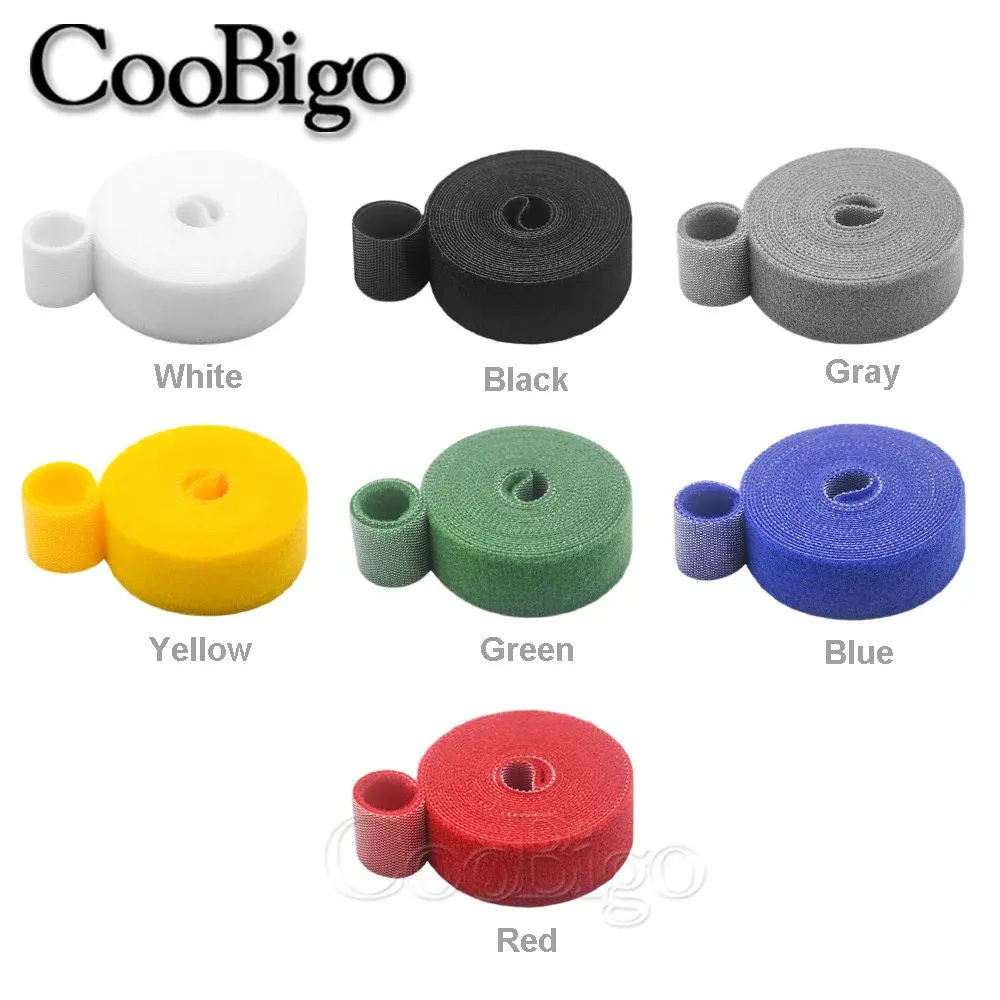 5M Self Adhesive Fastening Tape Magic Sew on Hook and Loop Strap Cable Ties Garden Winder Wire Straps Accessories Nylon 10mm