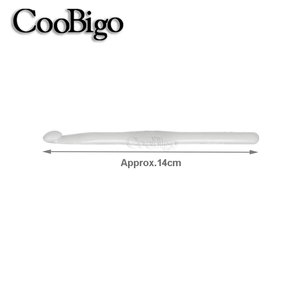 3-10mm Plastic Handle Crochet Hook Knitting Needles Thick Head Paracord Bracelet DIY Weave Sewing Sweater Crocheter Tools White