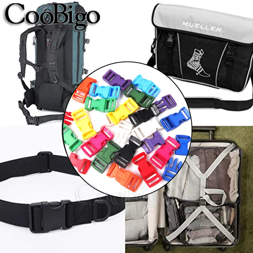 10pc Curved Side Release Buckles Plastic Paracord Buckle Parachute 550 Cord Bracelet Clip Dog Collar Strap Outdoor Backpack 16mm