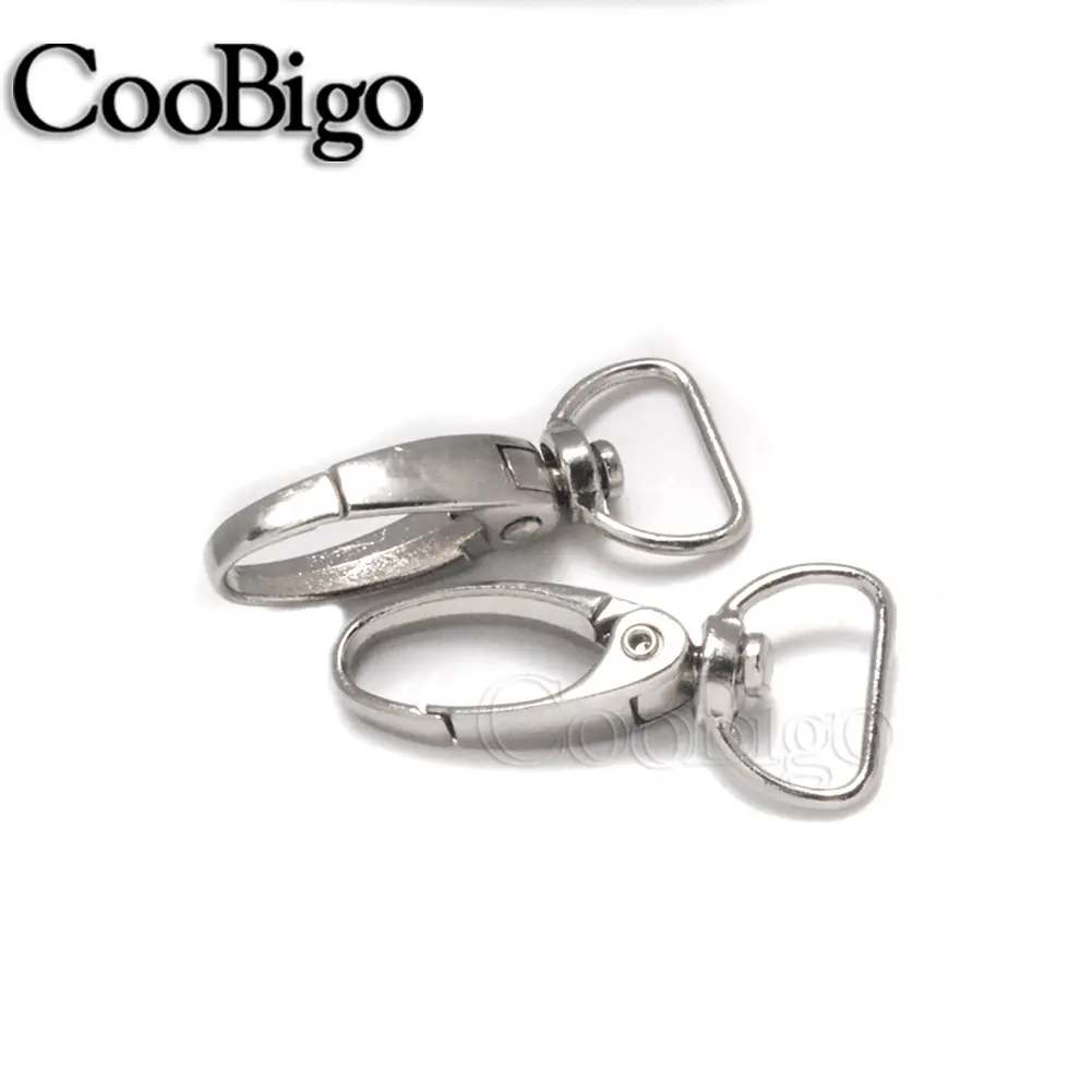 5pcs Metal Snap Hook Carabiner Swivel Lobster Clasp Clip Trigger Buckle for Outdoor Bag Shoulder Strap Keyring Keychain Silver