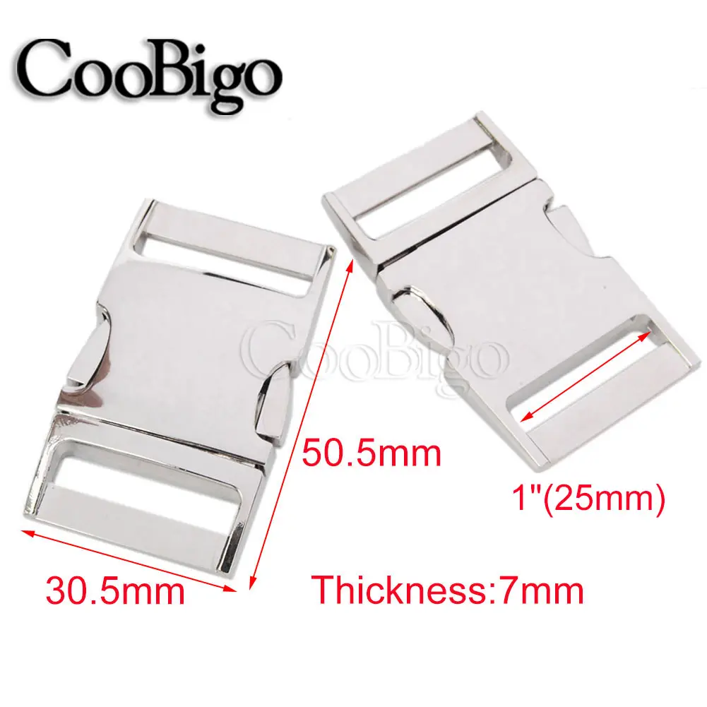 25mm Metal Side Release Buckle Curved Breakaway Clasp for Paracord Bracelet Outdoor Backpack Strap Dog Collar DIY Accessories