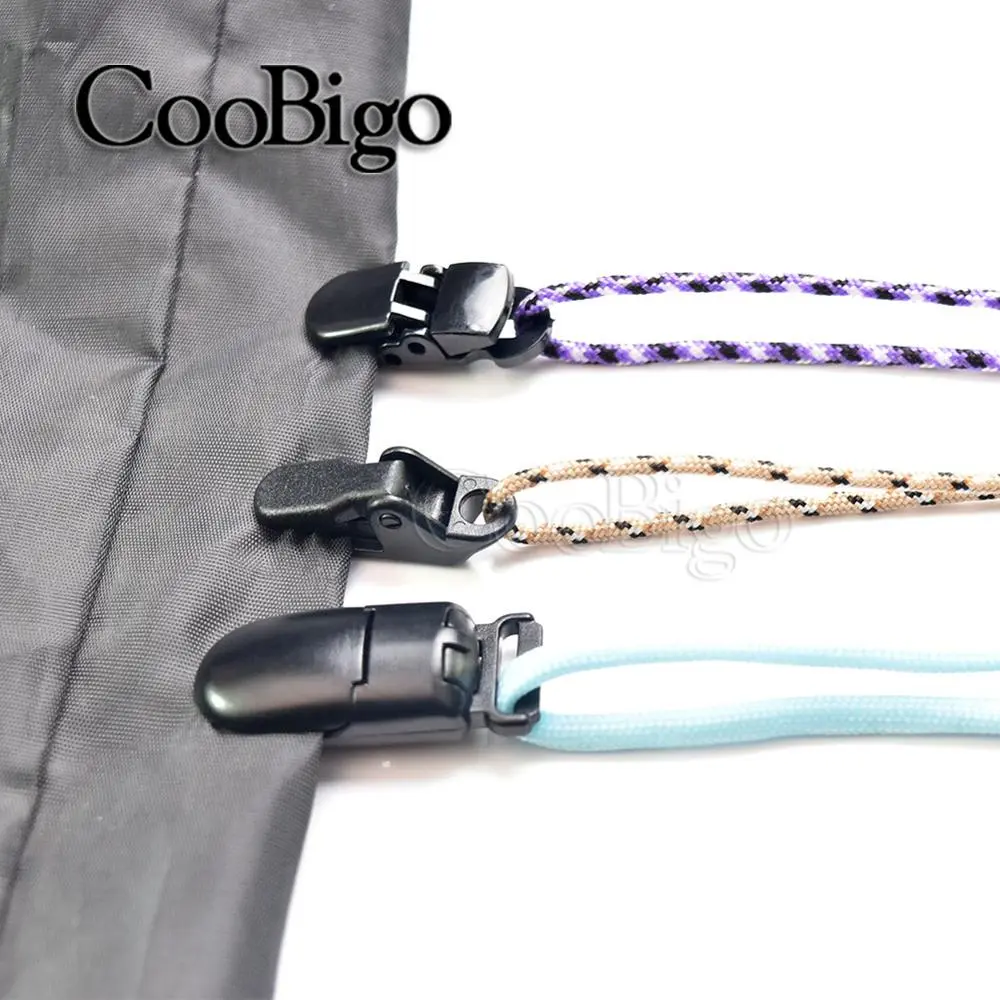 10pcs Tent Tarp Tighten Clip Awning Wind Ropes Snap Clamp Outdoor Caravan Camping Hiking Survival Accessories Plastic