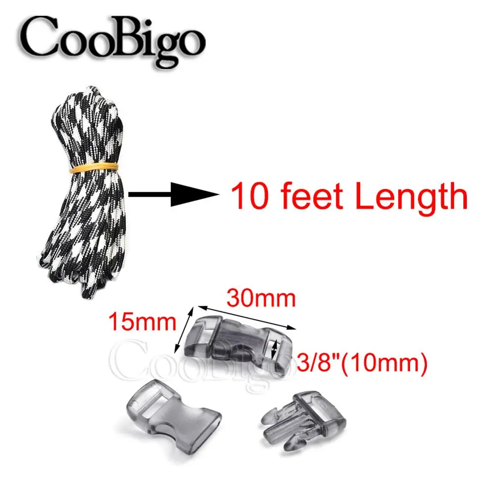Paracord 550 Release Buckle Parachute Rope DIY Outdoor Camping Tent Cords Survival Wristband Braiding Accessories Multifunction