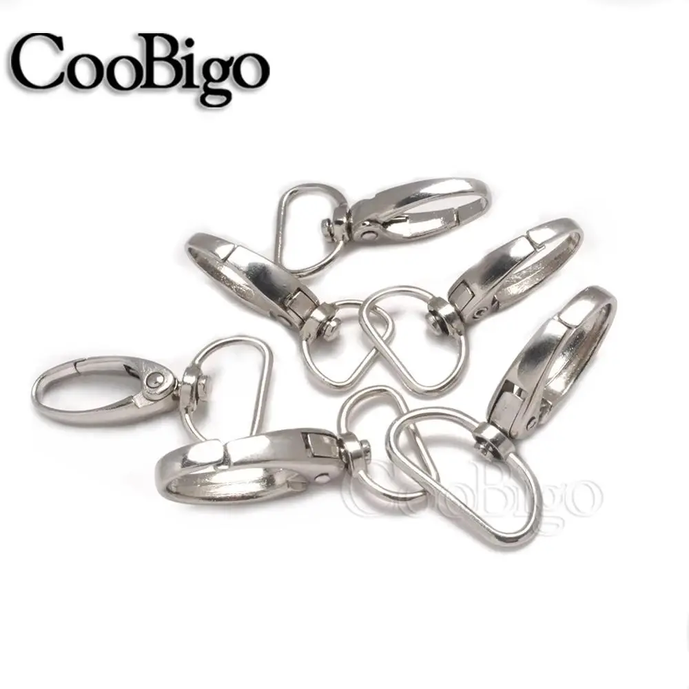5pcs Metal Snap Hook Carabiner Swivel Lobster Clasp Clip Trigger Buckle for Outdoor Bag Shoulder Strap Keyring Keychain Silver