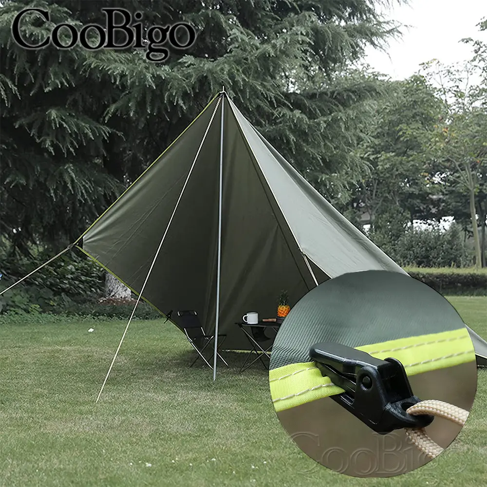 10pcs Tent Tarp Tighten Clip Awning Wind Ropes Snap Clamp Outdoor Caravan Camping Hiking Survival Accessories Plastic