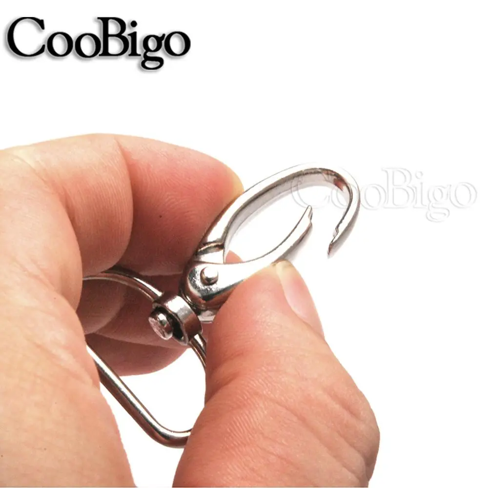5pcs Metal Snap Hook Carabiner Swivel Lobster Clasp Clip Trigger Buckle for Outdoor Bag Shoulder Strap Keyring Keychain Silver