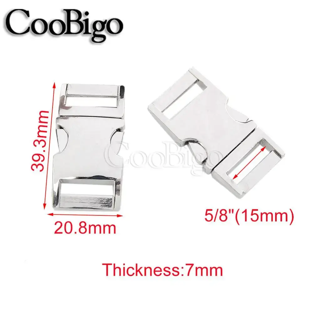 5/8" Metal Side Release Buckle Paracord Bracelet Claps Clips for Outdoor Camping Backpack Strap Bag Belt Dog Collar Accessories